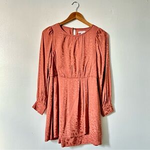 GB Girls Gianni Bini Rose Rust Leopard Long Sleeve Dress New NWT Large L $74